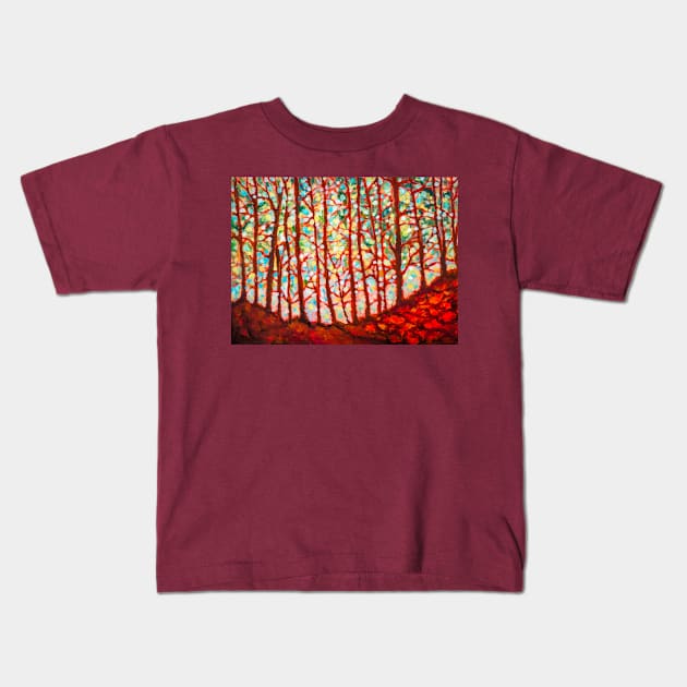 Woods backlight Kids T-Shirt by redwitchart